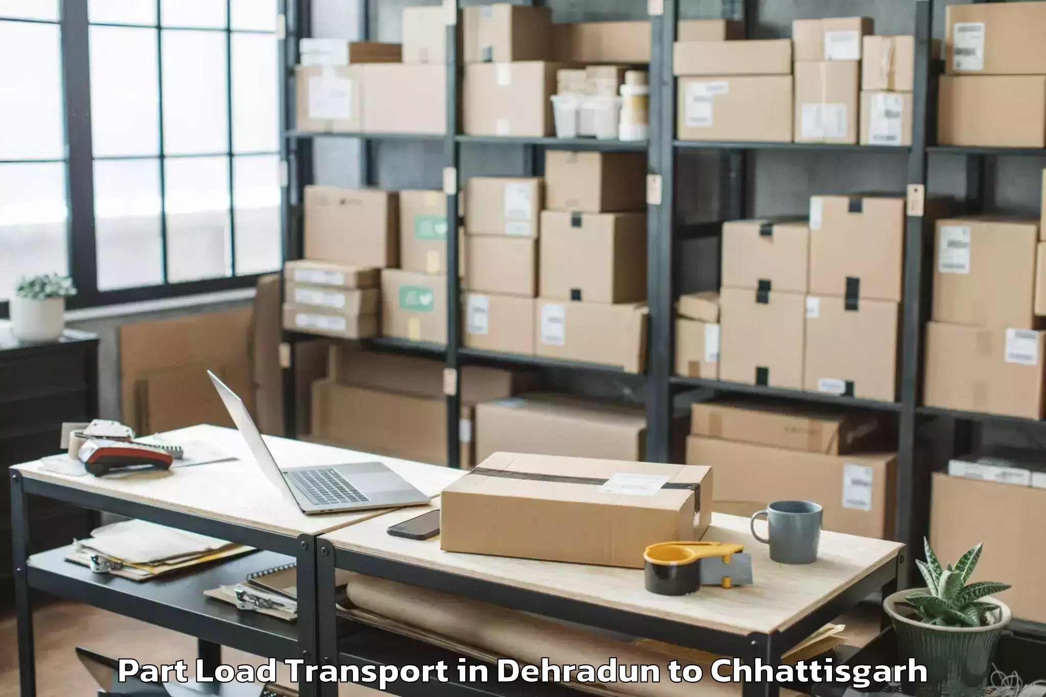 Book Dehradun to Kanker Part Load Transport Online